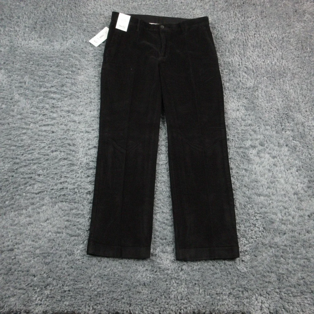 Roundtree & Yorke Mens 36x32 Black Luxury Corduroy CoreComfort Pants 36x30* NWT - Picture 1 of 16